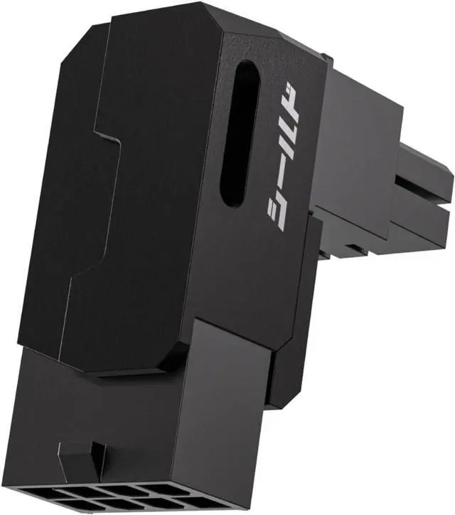 Main image of 8-Pin PCIe GPU Power Adapter,90-Degree Angled Connector, Aluminum Design for Graphics Cards  Standard Type,Black-1 Pack