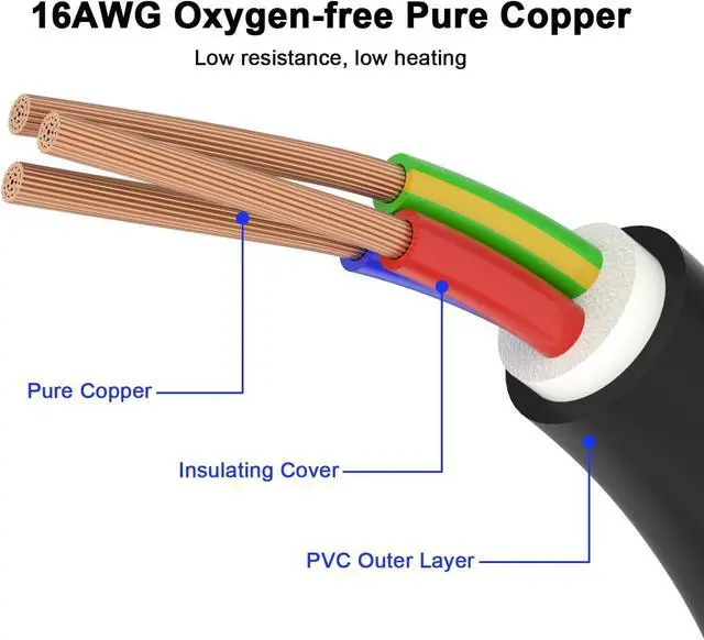 Alt view image 3 of 5 - JVFYI Stage Light PowerCON Cable, 3 Prong Plug to PowerCON AC Power Cable, 20A 3 Pin 16AWG, Male to Male Power Extension Cable for Outdoor Stage Lighting Series-1M/3.28FT