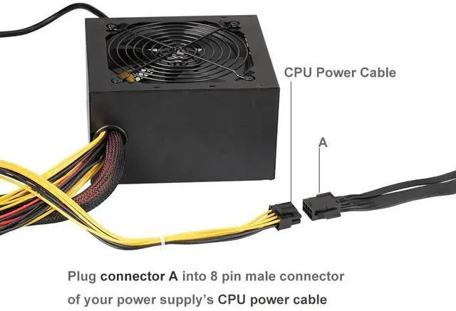 Alt view image 4 of 7 - JVFYI 2 Pack EPS12V CPU 8 Pin Female to CPU ATX 8 Pin and ATX 4 Pin Male Power Supply Extension Cable EPS 12V for Motherboard 7.9 inch ( 20cm )