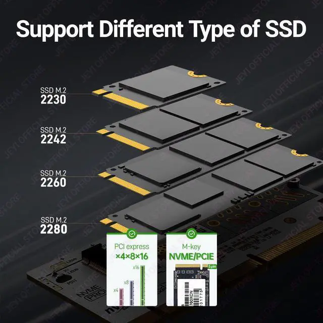 Alt view image 5 of 6 - PCIe 4.0 NVMe M.2 Adapter Card - Gen4/3/2 Compatible with M-Key 2280 SSD, Support for X16/X8/X4 Slots