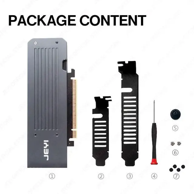 Alt view image 4 of 6 - 4-Port M.2 NVMe PCIe 4.0 X16 Adapter Card - 256Gbps Aluminum RAID Controller Supporting RAID 0/1/5 & SSD Bifurcation
