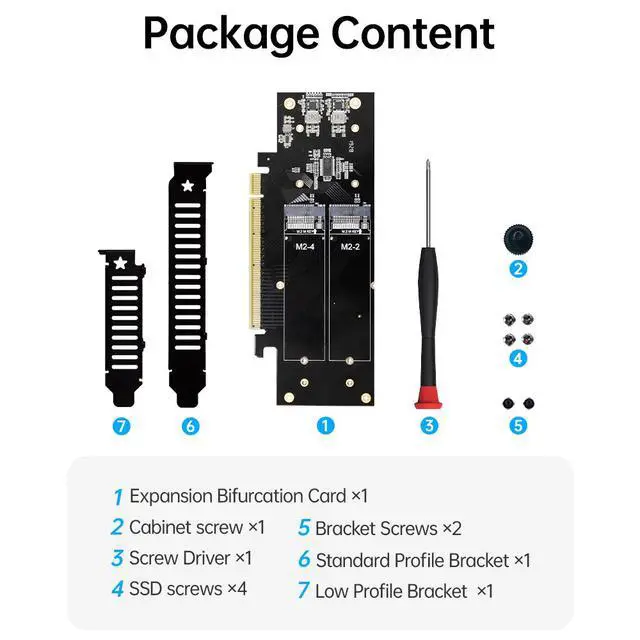 Alt view image 5 of 6 - 4-Port NVMe PCIe 4.0 RAID Adapter Card - 256Gbps X16 Bifurcation Support for M.2 SSDs with RAID 0/1/5