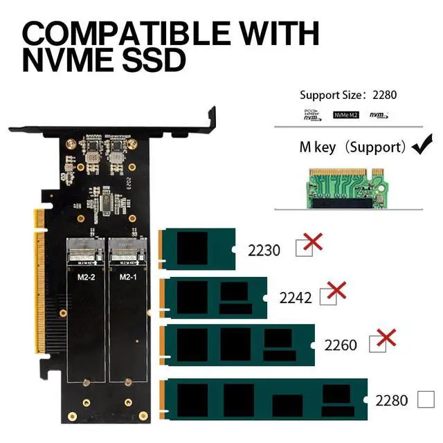 Alt view image 6 of 6 - 4-Port NVMe PCIe 4.0 RAID Adapter Card - 256Gbps X16 Bifurcation Support for M.2 SSDs with RAID 0/1/5