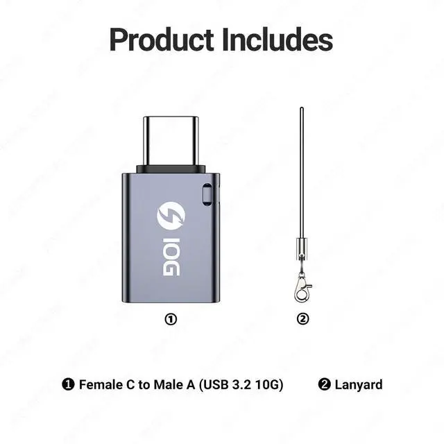Alt view image 2 of 2 - USB 3.2 to Type-C OTG Adapter - 40Gbps Thunderbolt 3 with 36W Fast Charging