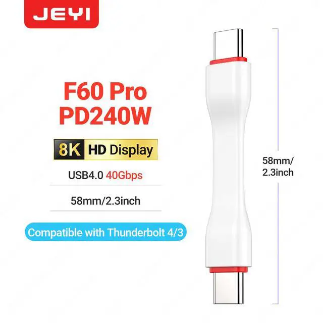 Alt view image 2 of 2 - 5.8cm USB4 FPC Flat Cable - USB-C to USB-C 40Gbps 100W Thunderbolt 4/3 with Aluminum Housing