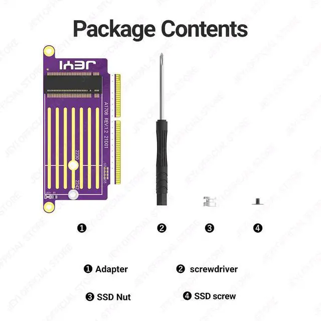Alt view image 4 of 6 - M.2 NVMe SSD Adapter for 2016-2017 MacBook Pro A1708 - 22+34 Pin Connector Upgrade Kit