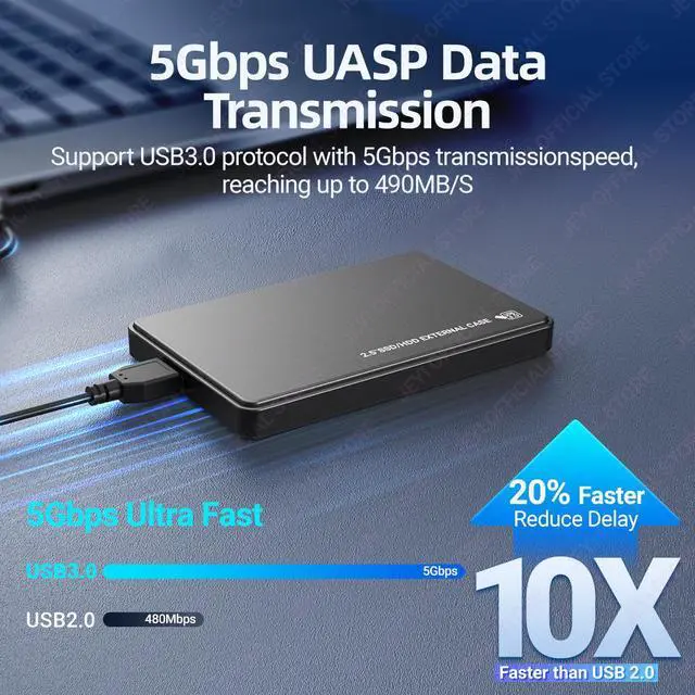 Alt view image 4 of 7 - M.2 NVMe/SATA Aluminum SSD Enclosure - USB 3.2 Gen2 10Gbps External Drive Case Green
