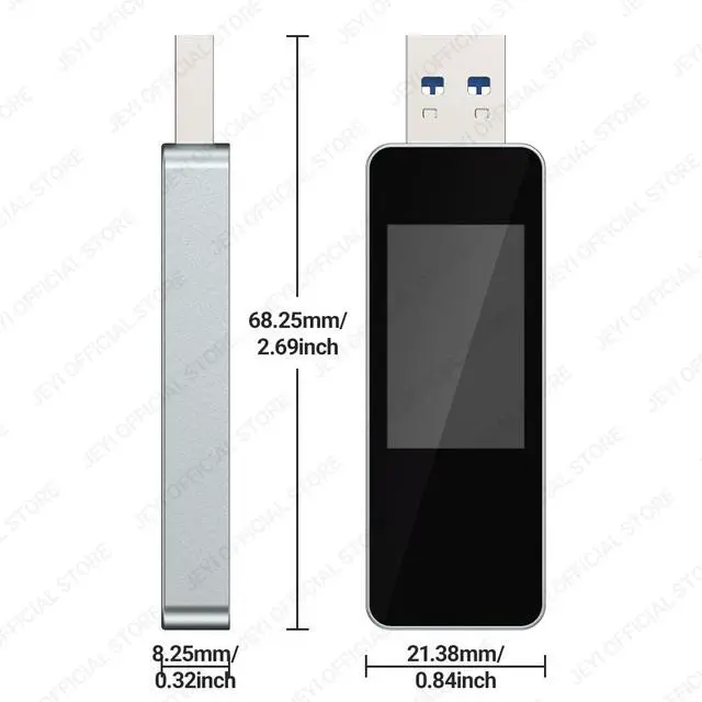 Alt view image 6 of 6 - M.2 Heatsink with USB Power Meter - LCD Voltage Current Tester 0-3A 3.7-30V Multifunction Computer Accessory