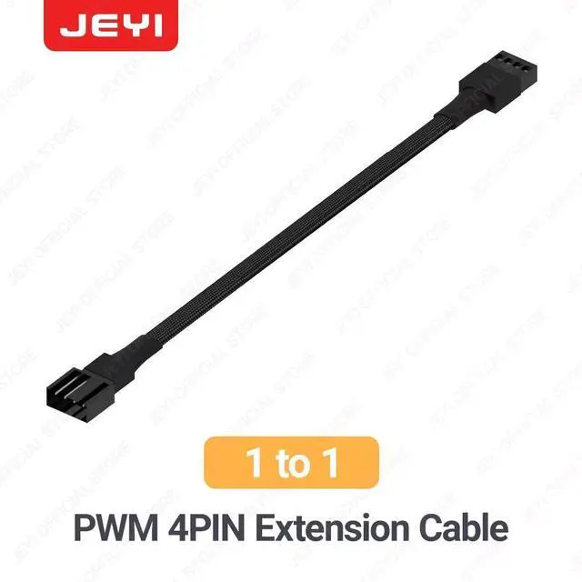 Main image of 4-Pin PWM Splitter 1-to-1 Fan Hub - 10in PVC Cable with Anti-Overload, 3-Pin Compatible