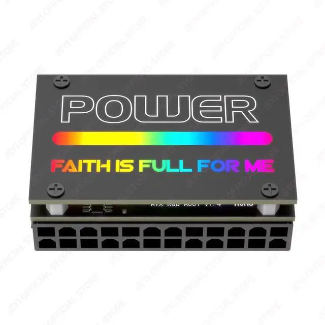 Main image of 90° ATX 24-Pin RGB Adapter - 18 Lighting Mode Motherboard Power Connector for Desktop PC