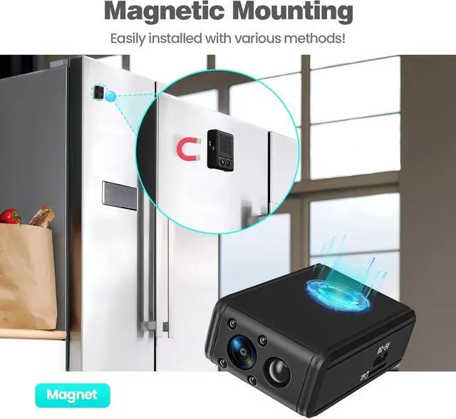 Alt view image 6 of 7 - Hidden Camera, 2025 Nanny Cam for Home | Motion Detection Without WiFi, Free 1-Year Cloud Storage, 4K HD Day & Night Recording Smart Mini Camera for Home/Baby/Pet (Black)