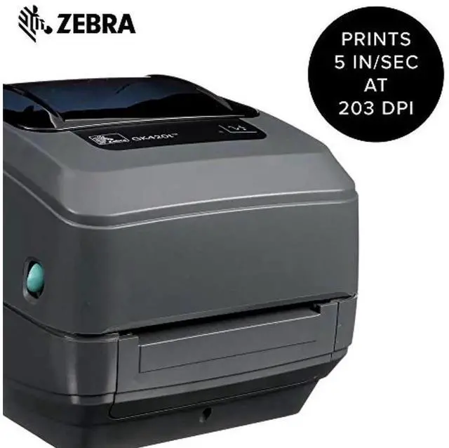 Alt view image 2 of 5 - Ze bra GK420t 4" GK42-102510-000 Desktop Thermal Transfer Label Printer, 203 dpi, USB, Serial, Centronics Parallel, EPL, ZPLII - GK42-102510-000