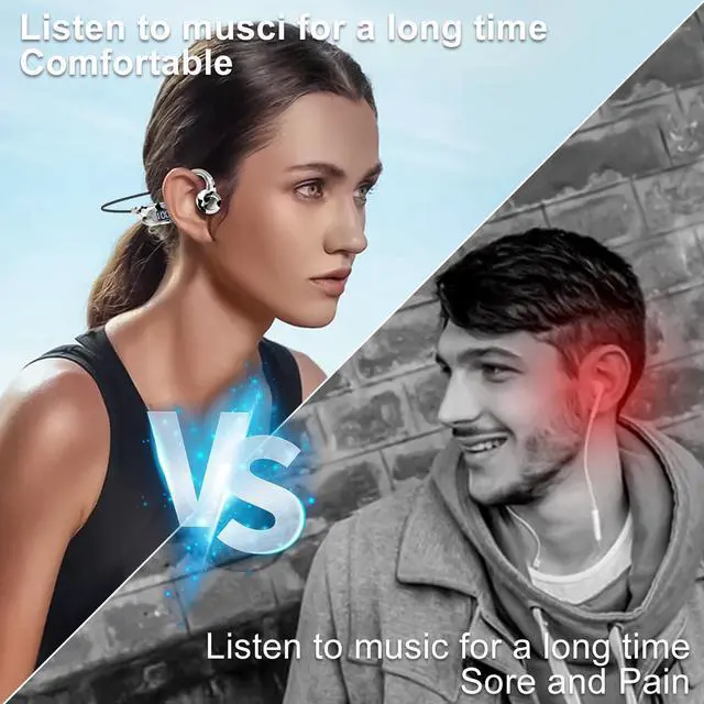 Alt view image 3 of 4 - AKZ-G6 True Bone Conduction Bluetooth Headphones with MicroSD Card Slot & LED Display,2025 Wireless Open-Ear Sports Headset for Running, IPX8 Waterproof, 8H+ Playtime, Bluetooth 5.3