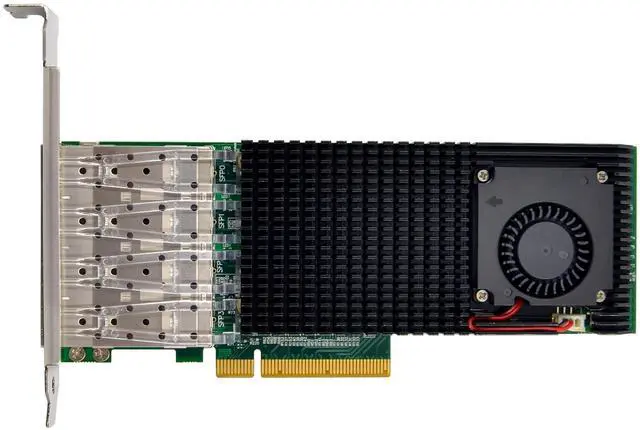 Alt view image 2 of 7 - JVFYI PCIe X520 Quad-Port 10GbE SFP+ Ethernet Card