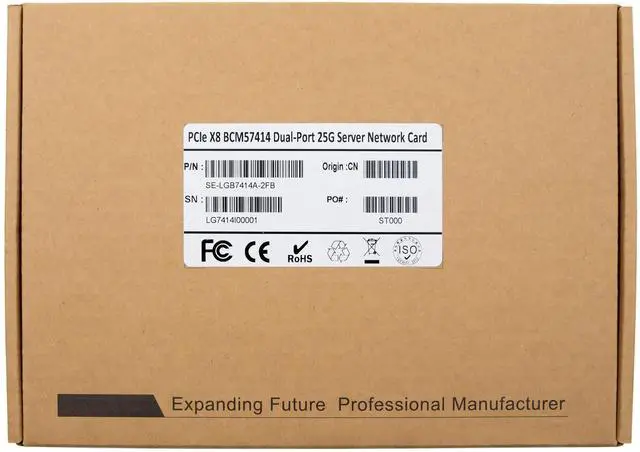 Alt view image 5 of 7 - JVFYI PCIe x8 BCM57414 Dual-Port 25G SFP28 Network Adapter