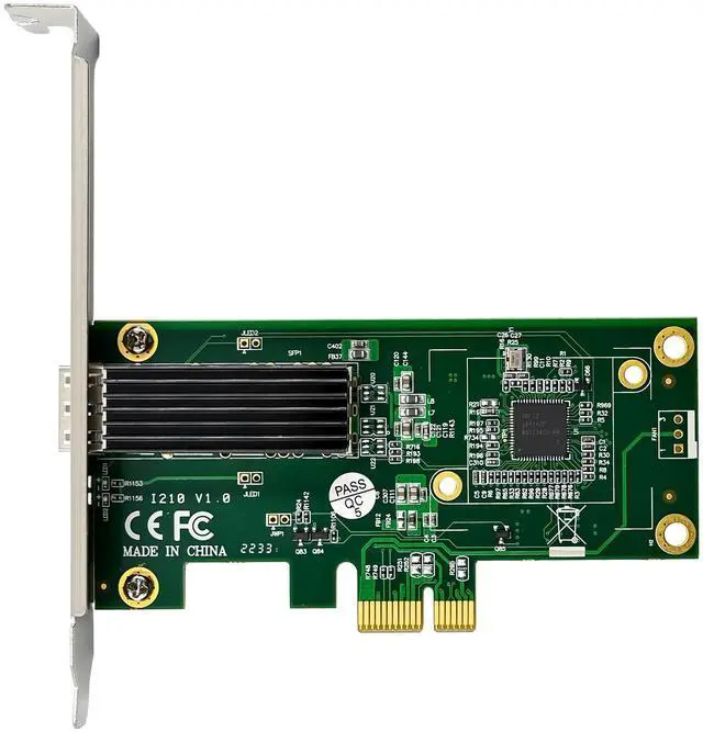 Alt view image 2 of 7 - JVFYI PCIe X1 Intel I210 Gigabit SFP Network card