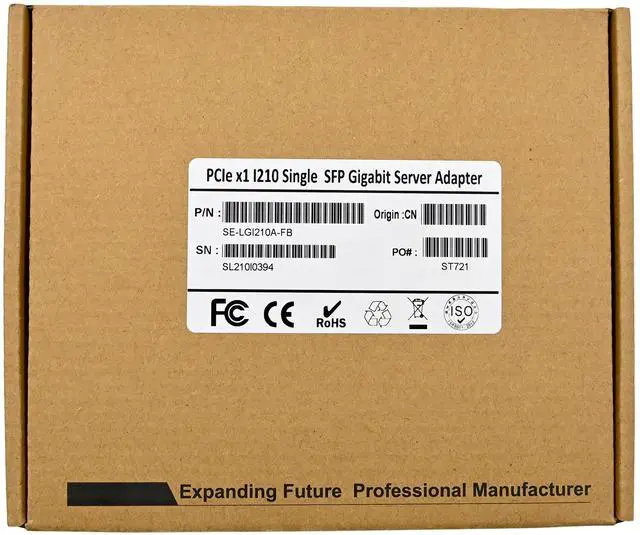 Alt view image 7 of 7 - JVFYI PCIe X1 Intel I210 Gigabit SFP Network card