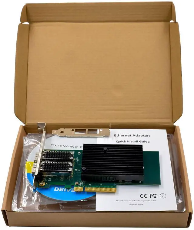 Alt view image 3 of 7 - JVFYI PCIe X8 X710 Dual-SFP+ Fiber Server Converged NIC