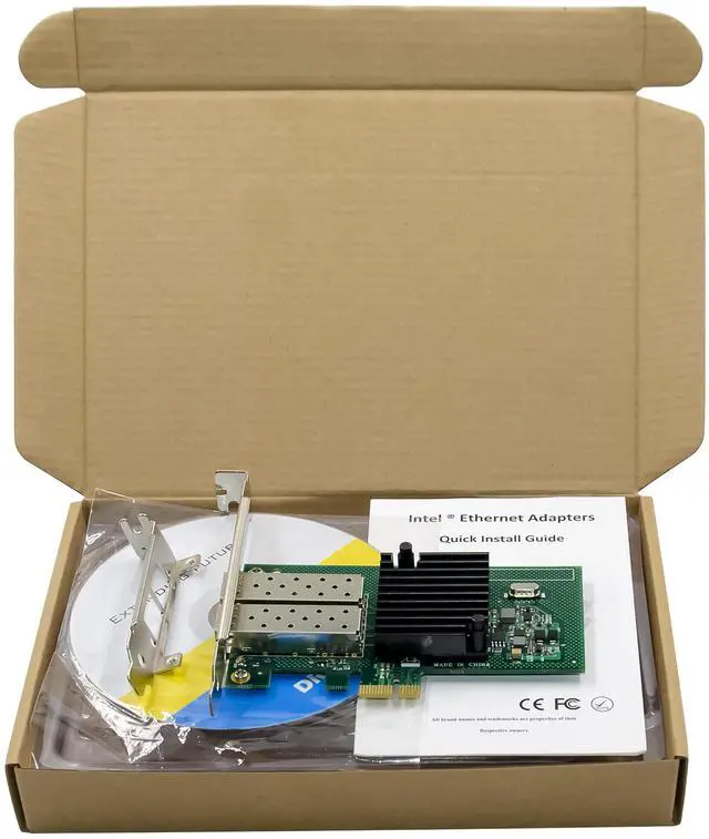 Alt view image 7 of 7 - JVFYI PCIe I350 Dual-SFP Gigabit Fiber Server NIC