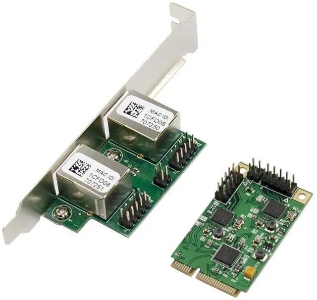 Alt view image 5 of 7 - JVFYI MiniPCIe RTL8111F Dual-RJ45 Gigabit Ethernet Card