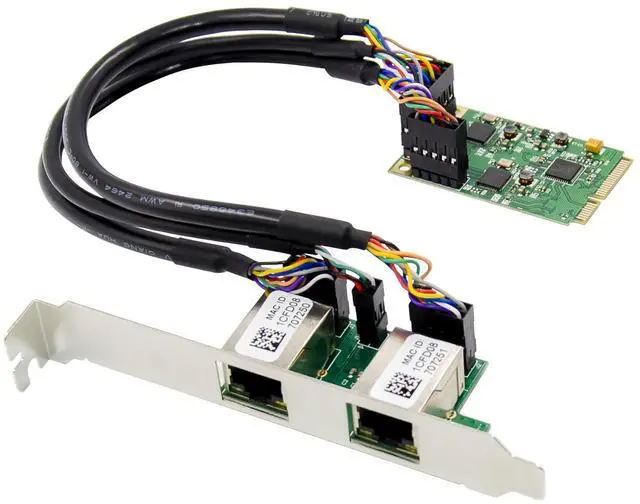 Alt view image 3 of 7 - JVFYI MiniPCIe RTL8111F Dual-RJ45 Gigabit Ethernet Card