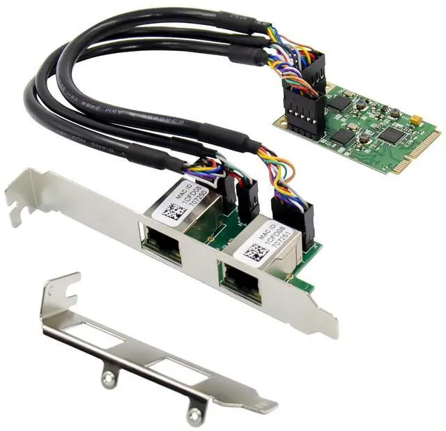 Alt view image 2 of 7 - JVFYI MiniPCIe RTL8111F Dual-RJ45 Gigabit Ethernet Card