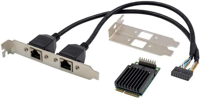 Alt view image 3 of 7 - JVFYI MINI PCIe I210 2-Port Gigabit Network Card
