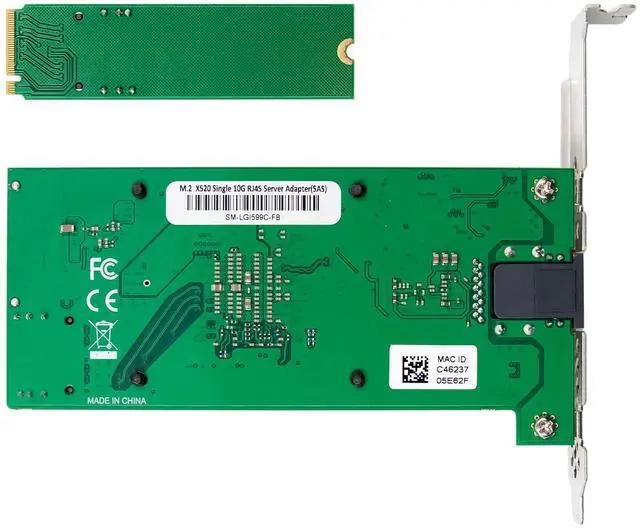 Alt view image 5 of 7 - JVFYI M.2 M Key X520-T1 10GBASE-T Industrial Server NIC