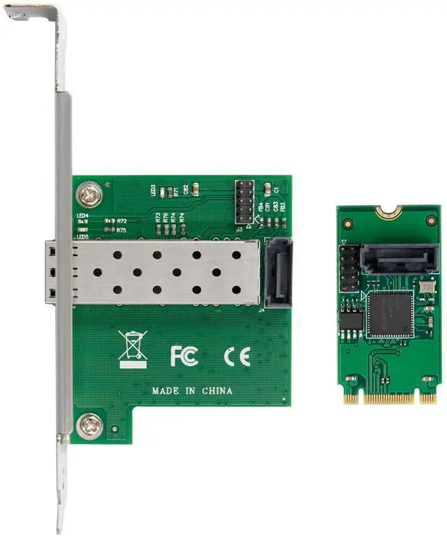 Alt view image 2 of 7 - JVFYI M.2 B+M KEY I210 Single-SFP GbE Server NIC