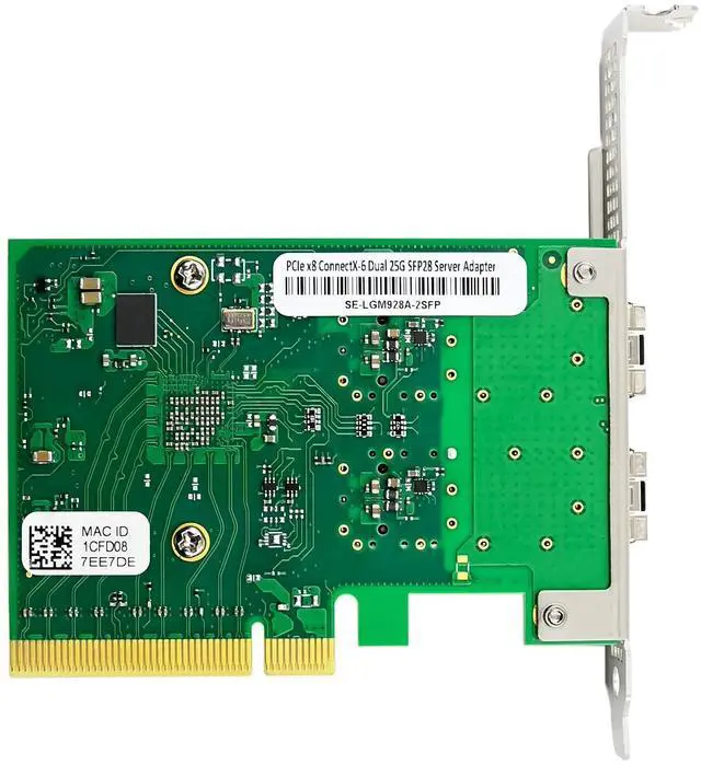 Alt view image 4 of 7 - JVFYI PCIe x8 ConnectX-6 Lx Dual-Port 25G SFP28 Network Adapter