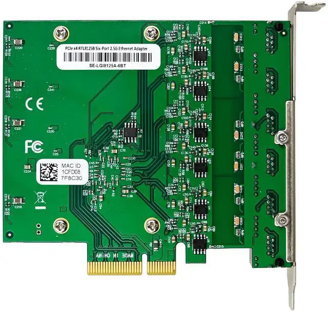 Alt view image 3 of 7 - JVFYI PCIe X4 RTL8125B Six- 2.5G Copper Ethernet NIC