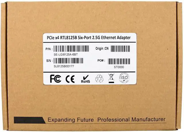 Alt view image 7 of 7 - JVFYI PCIe X4 RTL8125B Six- 2.5G Copper Ethernet NIC