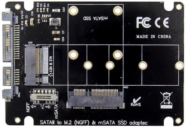 Alt view image 5 of 7 - JVFYI 2.5-inch SATA III to M.2 B & mSATA SSD Adapter