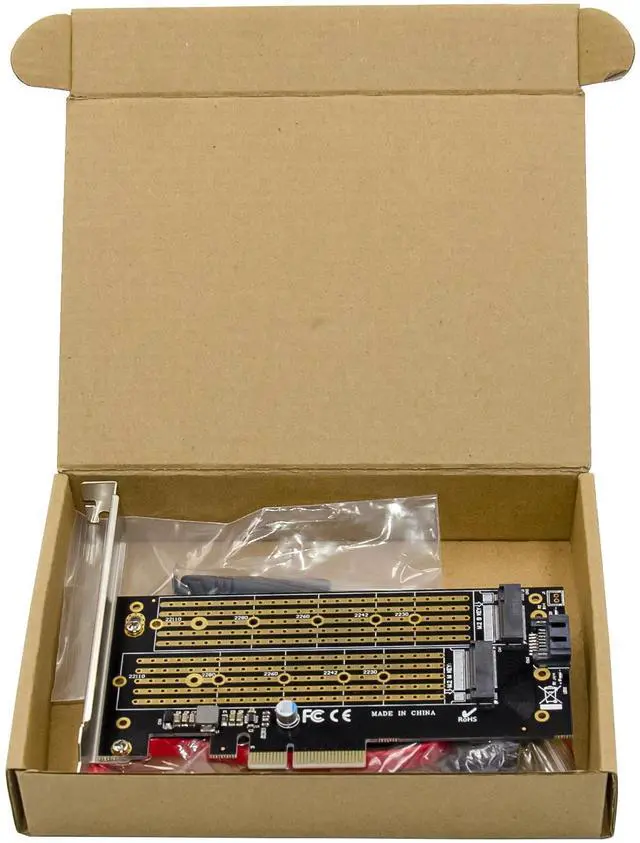 Alt view image 7 of 7 - JVFYI PCIe x4 M.2 B&M Key NVMe SSD Adapter