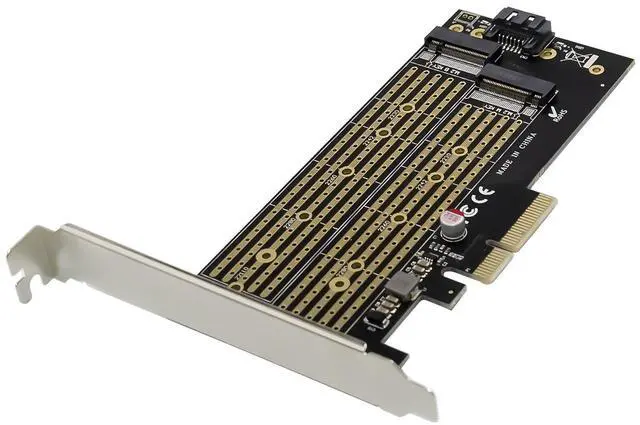 Alt view image 3 of 7 - JVFYI PCIe x4 M.2 B&M Key NVMe SSD Adapter