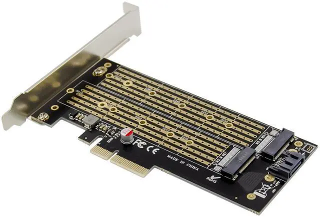 Alt view image 6 of 7 - JVFYI PCIe x4 M.2 B&M Key NVMe SSD Adapter