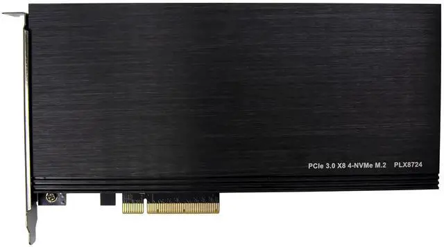 Alt view image 4 of 7 - JVFYI PCIe x8 PEX8724 4-Port M.2 NVMe SSD Adapter