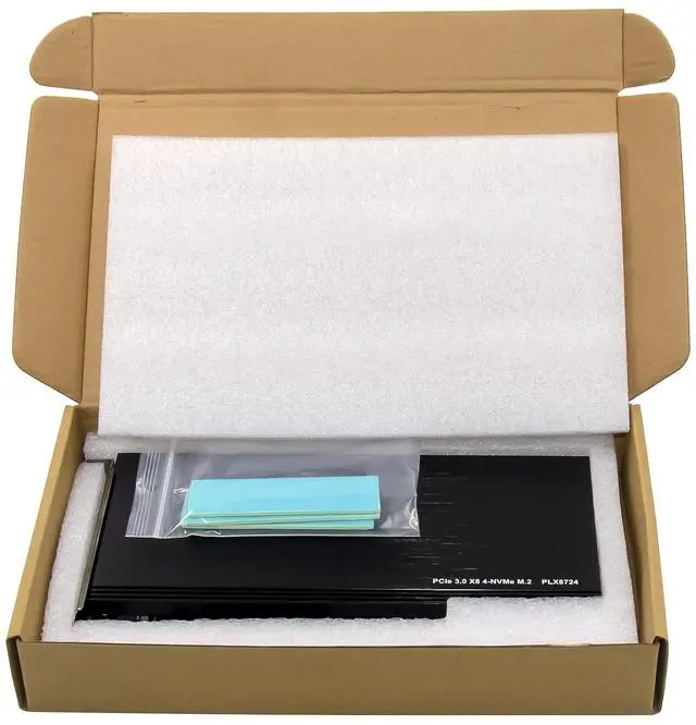 Alt view image 7 of 7 - JVFYI PCIe x8 PEX8724 4-Port M.2 NVMe SSD Adapter