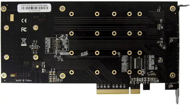 Alt view image 3 of 7 - JVFYI PCIe x8 PEX8724 4-Port M.2 NVMe SSD Adapter