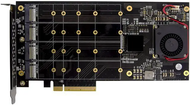 Alt view image 5 of 7 - JVFYI PCIe x8 PEX8724 4-Port M.2 NVMe SSD Adapter
