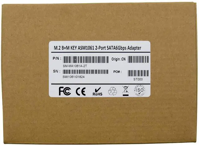 Alt view image 7 of 7 - JVFYI M.2 B+M ASM1061 2-Port SATA 6G Expansion Card