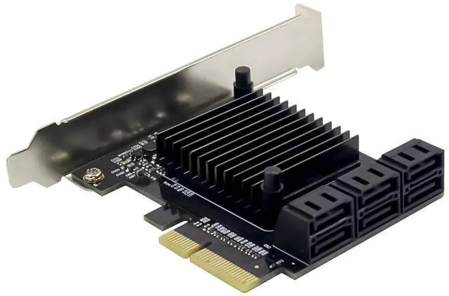 Alt view image 3 of 7 - JVFYI PCIe ASM1166 SATAIII 6-Channel Expansion card