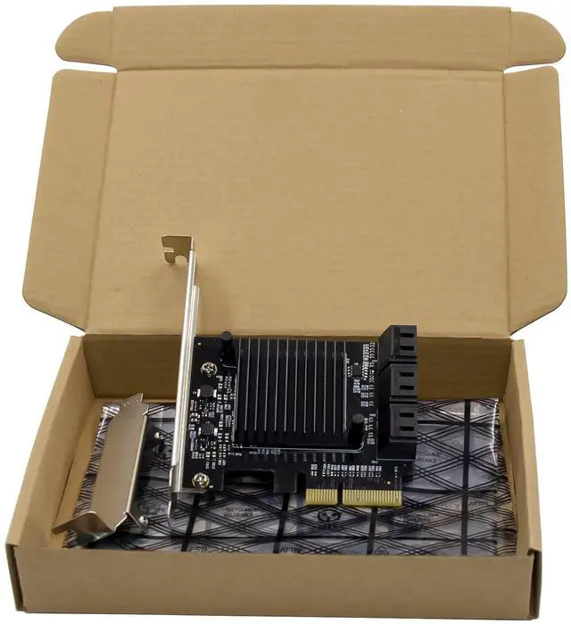 Alt view image 7 of 7 - JVFYI PCIe ASM1166 SATAIII 6-Channel Expansion card