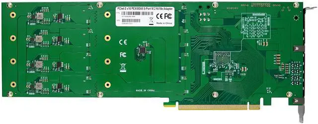 Alt view image 3 of 7 - JVFYI PCIe4.0 x16 PEX88048 8-Port M.2 NVMe SSD Adapter
