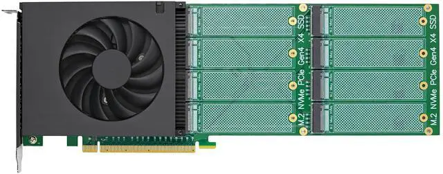 Alt view image 6 of 7 - JVFYI PCIe4.0 x16 PEX88048 8-Port M.2 NVMe SSD Adapter