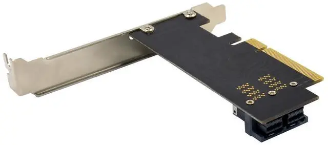 Alt view image 7 of 7 - JVFYI PCIe x8 to 2-Port U.2 SFF8643 SSD Adapter