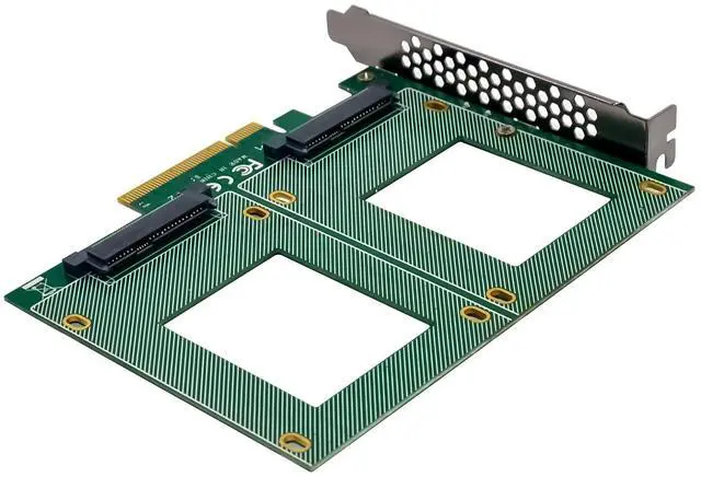 Alt view image 4 of 7 - JVFYI PCIe x8 to 2-Port U.2 SFF8639 2.5-inch SSD Adapter