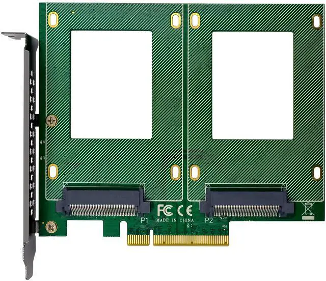 Alt view image 5 of 7 - JVFYI PCIe x8 to 2-Port U.2 SFF8639 2.5-inch SSD Adapter