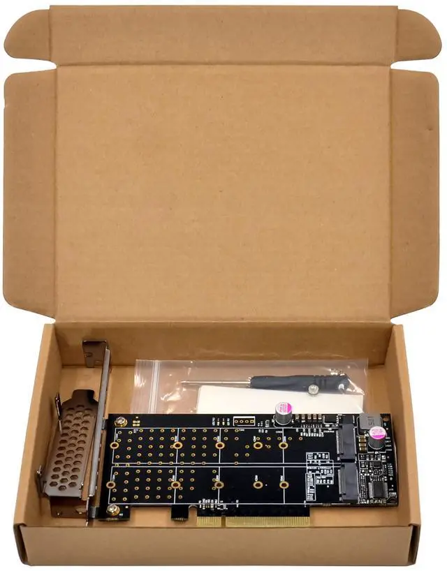 Alt view image 7 of 7 - JVFYI PCIe x8 2-Port Hyper M.2 NVMe SSD Adapter
