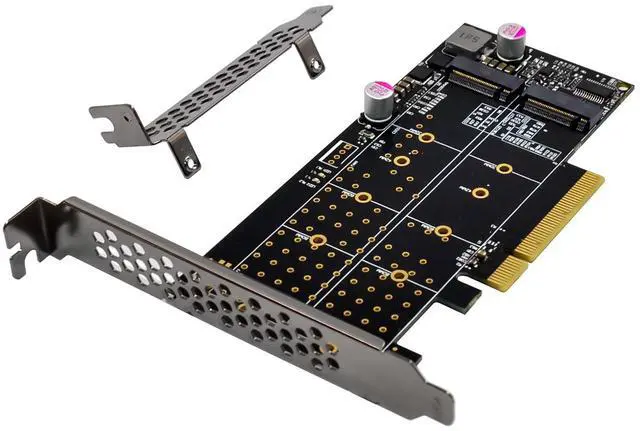 Alt view image 2 of 7 - JVFYI PCIe x8 2-Port Hyper M.2 NVMe SSD Adapter